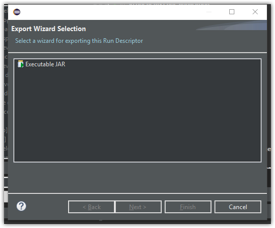 Eclipse Export Wizard Selection assistant