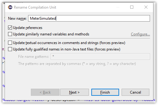 Renaming a Java class in Eclipse IDE