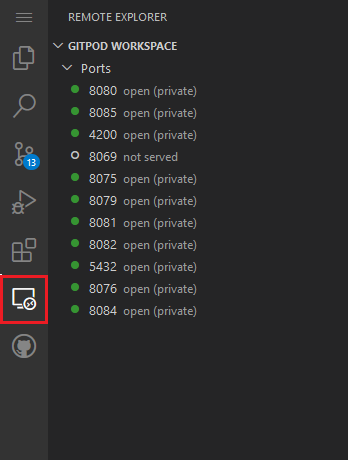 All opened Ports in Visual Studio Code